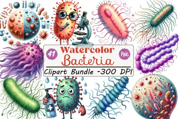 Creative Uses for Watercolor Bacteria Clipart in Design