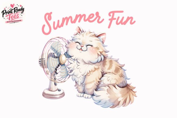Embrace the Season with a Summer Fun Relaxing Cat PNG