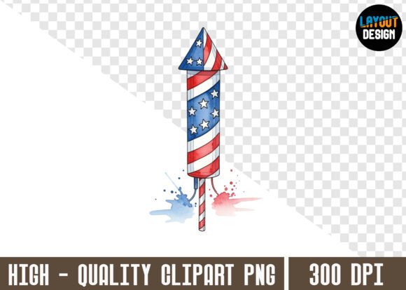 Independence Day Rocket Illustration: Your Go-To Patriotic Design Asset