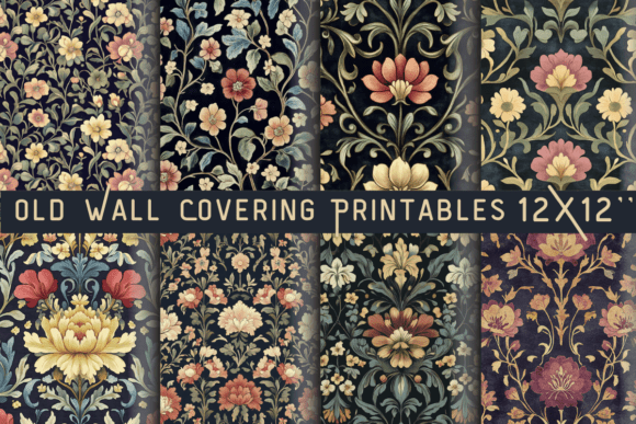 Old Wall Covering Printables Eight: Vintage Textures for Digital Design