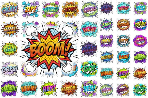 Retro Comic Book Speech Bubbles PNG: Instant Pop Art Impact