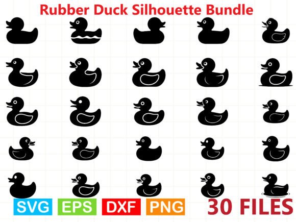 Rubber Duck Silhouette Bundle: Versatile Duck SVG Files