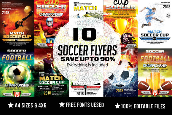 Soccer/Football Match 10 Flyers Bundle: Your Ultimate Design Toolkit